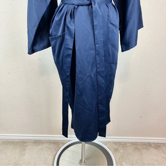 Authentic Japanese Navy Blue Gold Embroidered Kimono Robe - Picture 3 of 14
